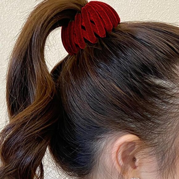 3 Nest Hair Clip : Black+ Wine Red +Gray Elegant Hair Claw Clip main image 5